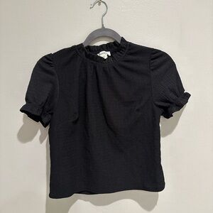 Black short sleeve blouse size s